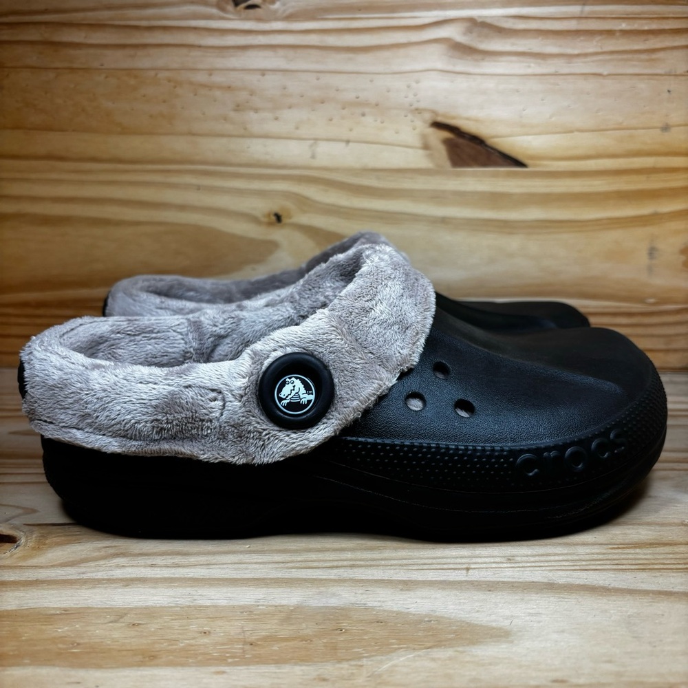 Crocs Blitzen Brown with Removable Beige Faux Fur Liner Slip on Clogs Size W9 M7